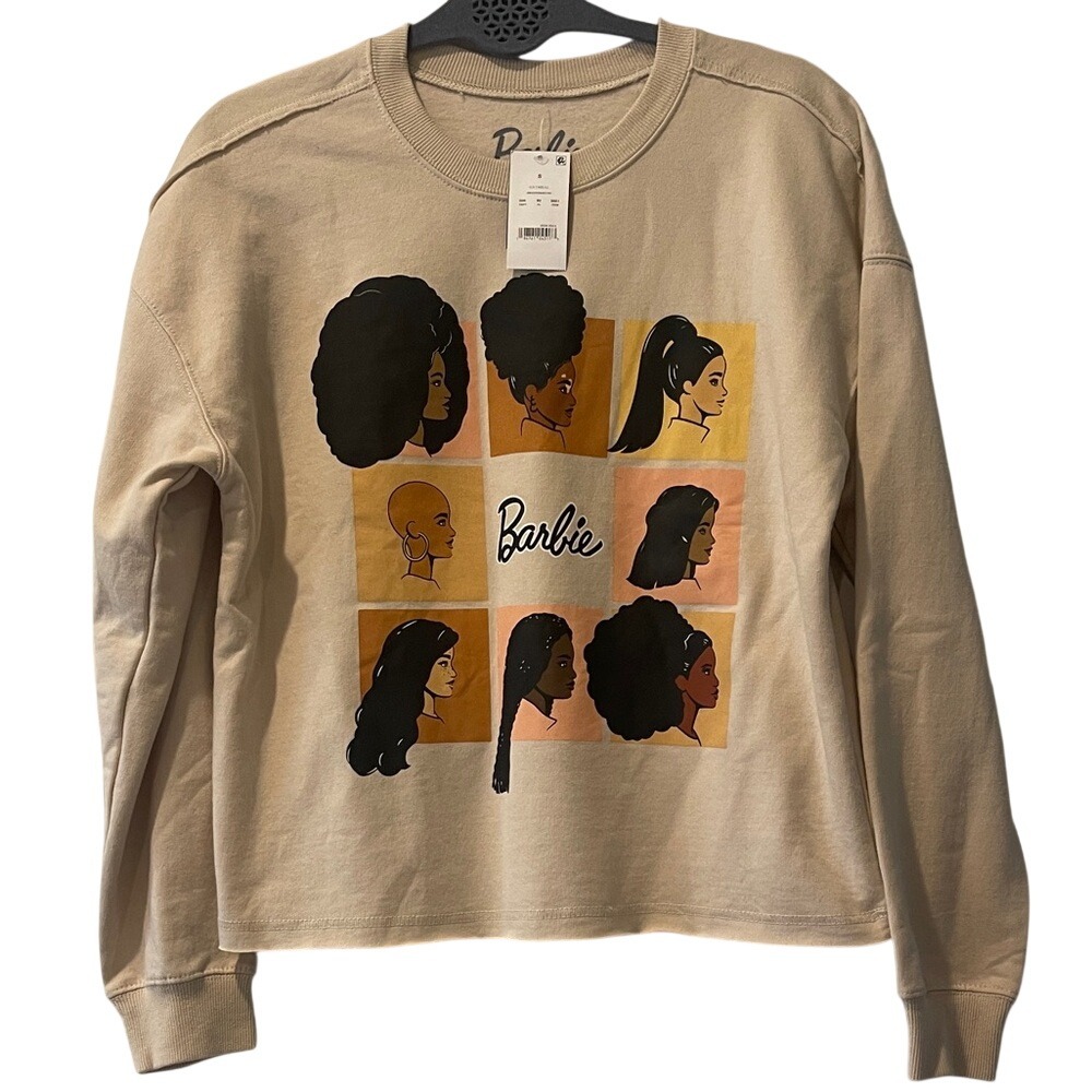 Barbie Beige Women's Sweatshirt Small‎ NWT